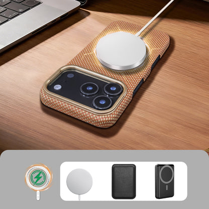 Armor King MagSafe Aramid Fiber Lens Stand Non-Slip Slim Light Case for Apple iPhone 17 series