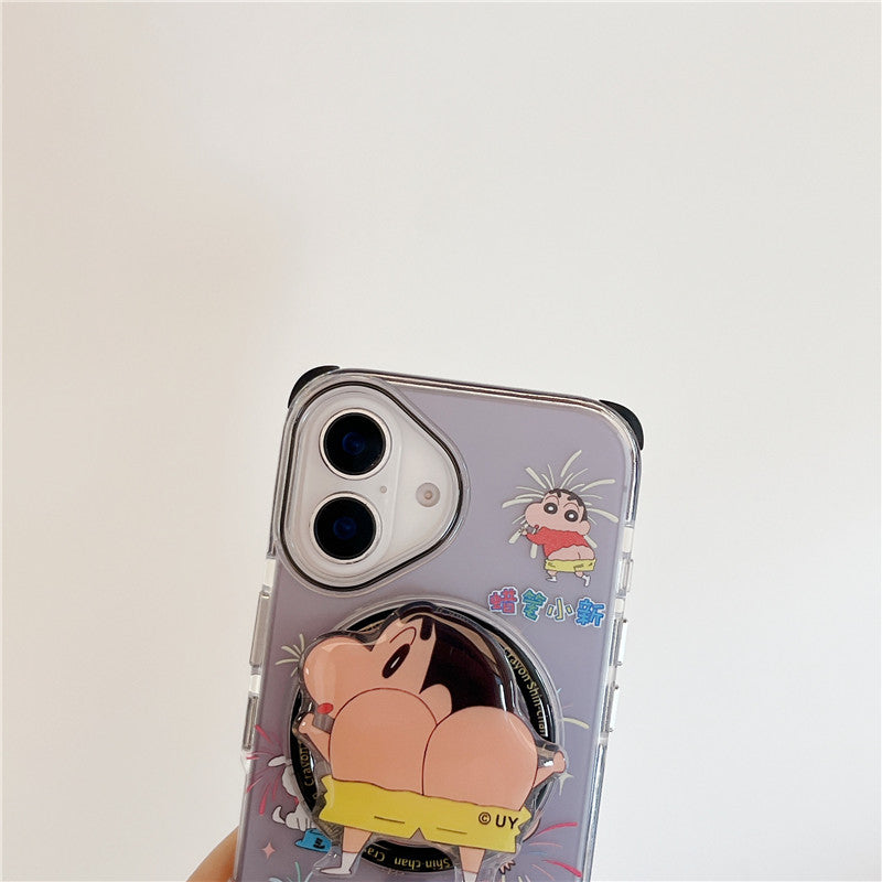 Crayon Shin-chan MagSafe Shockproof Case with Lanyard & Magnetic Airbag Grip Bracket