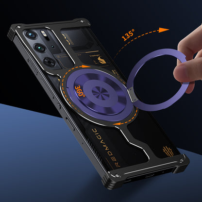 iy Bicolor Armor MagSafe Aluminum Alloy Kickstand Shockproof Metal Case Cover