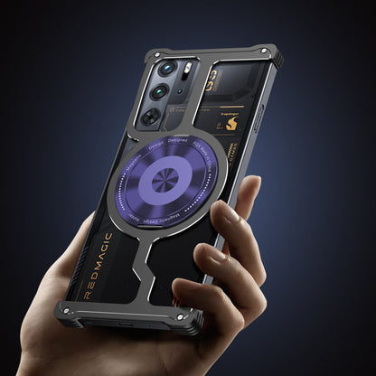 iy Bicolor Armor MagSafe Aluminum Alloy Kickstand Shockproof Metal Case Cover