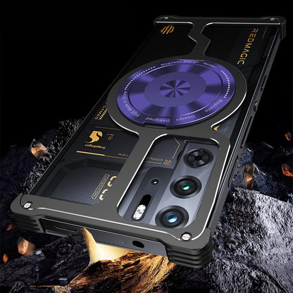 iy Bicolor Armor MagSafe Aluminum Alloy Kickstand Shockproof Metal Case Cover