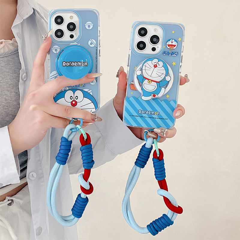 Doraemon MagSafe Shockproof Case with Lanyard & Magnetic Airbag Grip Bracket