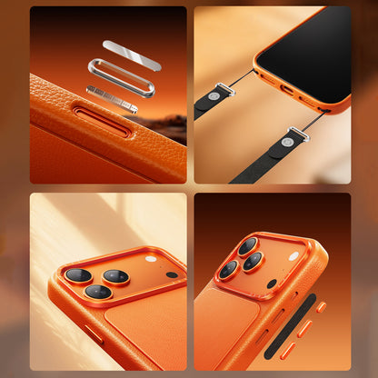 Oatsbasf Origin MagSafe Genuine Leather Capacitive Camera Button Case Cover