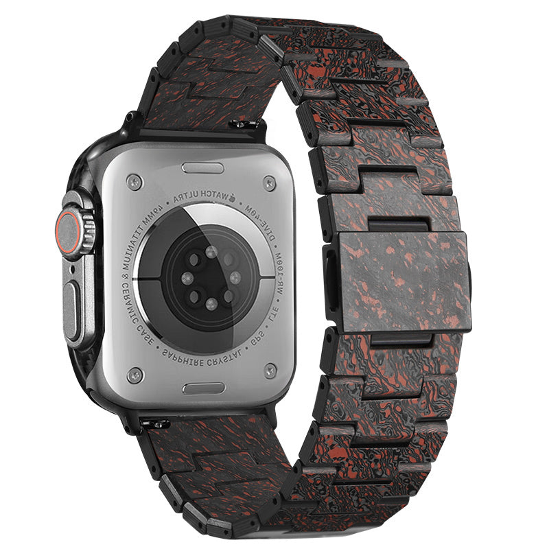 Oatsbasf Luxury Pure Carbon Fiber Adjustable Apple Watch Band Replacement Strap