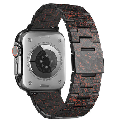 Oatsbasf Luxury Pure Carbon Fiber Adjustable Apple Watch Band Replacement Strap