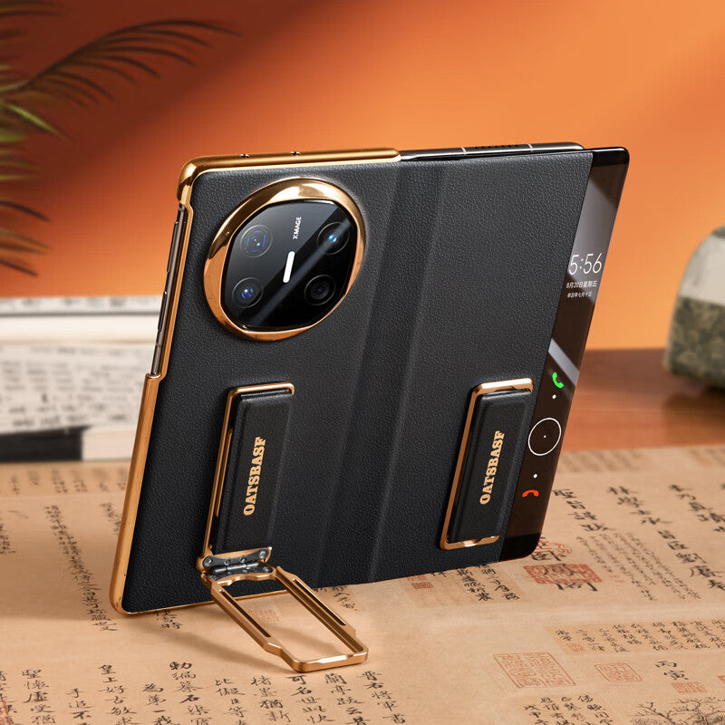 Oatsbasf 360° Rotatable Kickstand Strap Wristband Shockproof Leather Case Cover