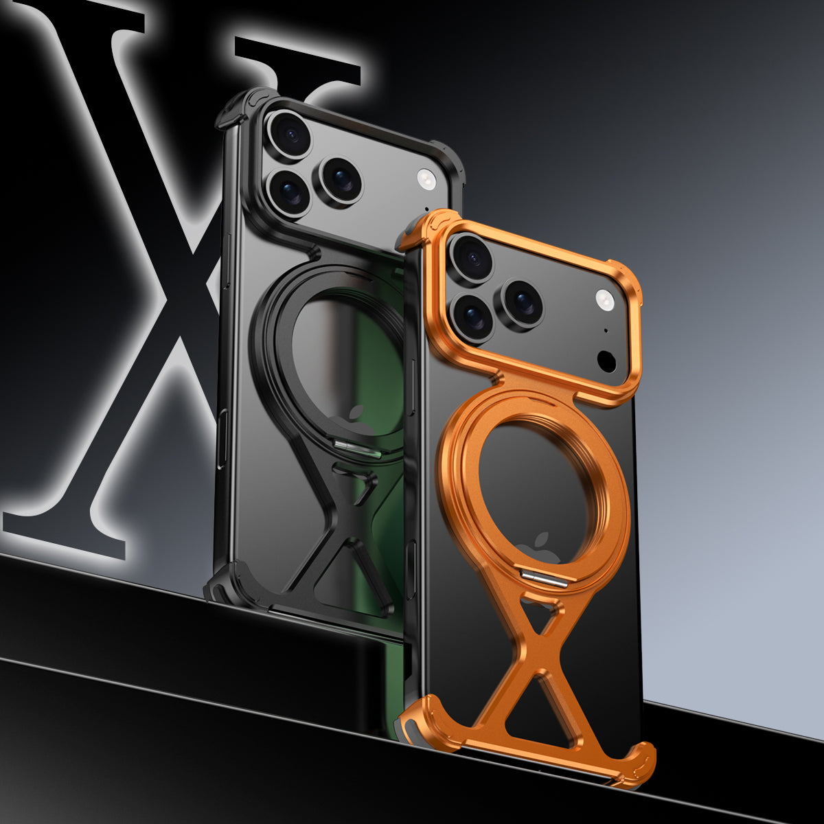 Armor King X-Line MagSafe Pivot Ring Stand Air Cushion Metal Case Cover