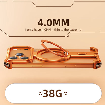 Oatsbasf New π MagSafe Pivot Ring Stand Air Cushion Minimalist Frameless Metal Case Cover