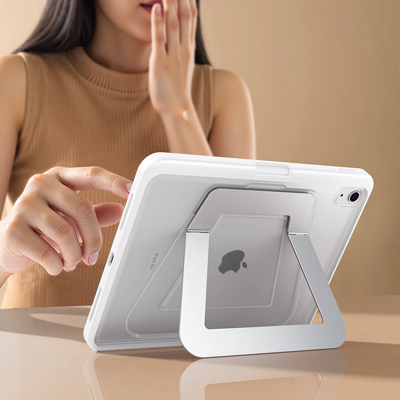 Armor King Double Aluminum Alloy Pivot Kickstand Acrylic + TPU Anti-bending Shockproof Case Cover for Apple iPad