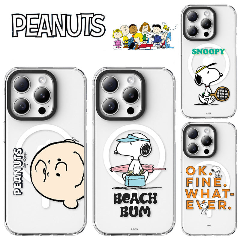 Peanuts Snoopy MagSafe Shockproof Transparent Protective Case Cover