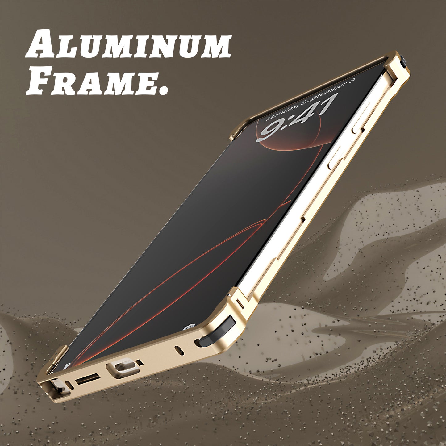 Luphie Slim Light Shockproof Snap-on Aluminum Metal Bumper Case Cover