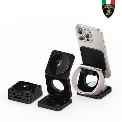 Lamborghini 3-in 1 Foldable Magnetic Wireless Charger -TE D1