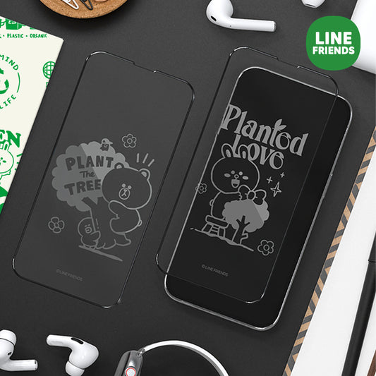 Line Friends Screen Off Print Full Screen Tempered Glass Protector Film