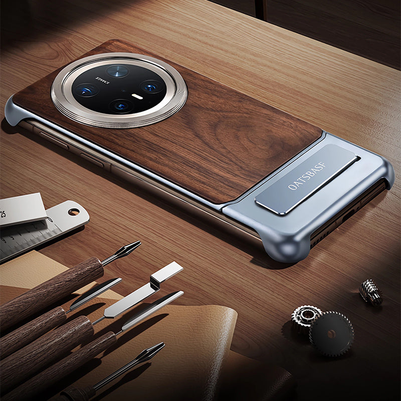 Oatsbasf MagSafe Metal+Wood Extraordinary Sliding Case Cover