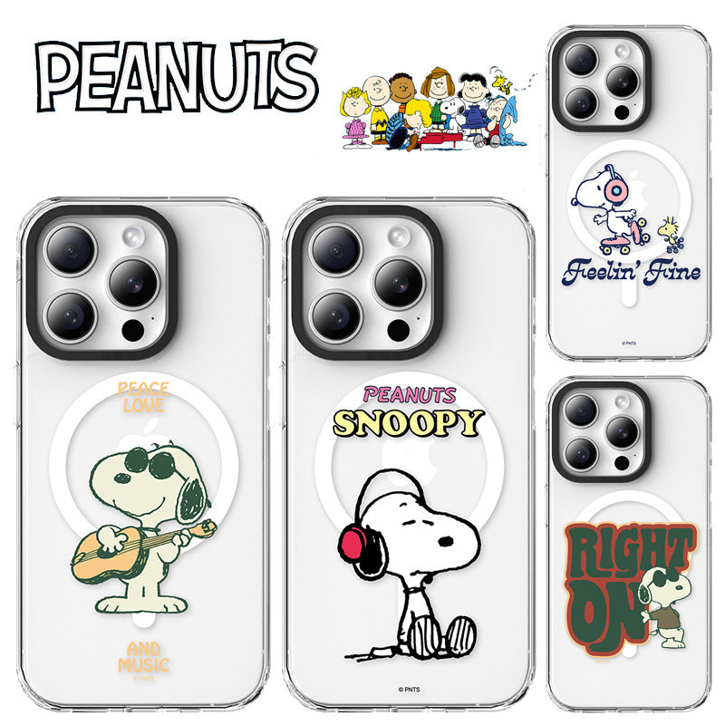 Peanuts Snoopy MagSafe Shockproof Transparent Protective Case Cover