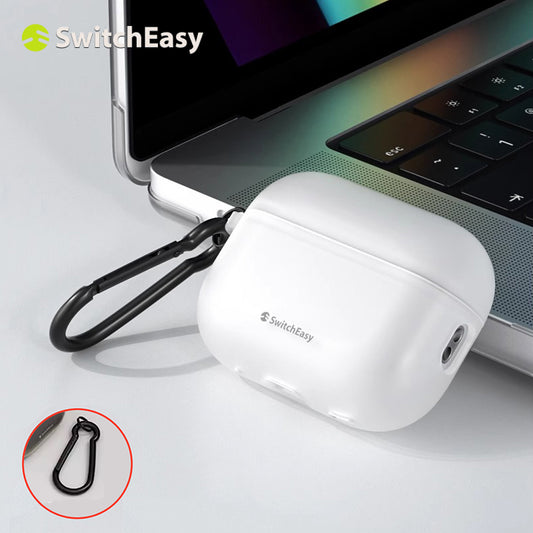 SwitchEasy Glaze Translucent Bayer TPU Apple AirPods Case with Carabiner
