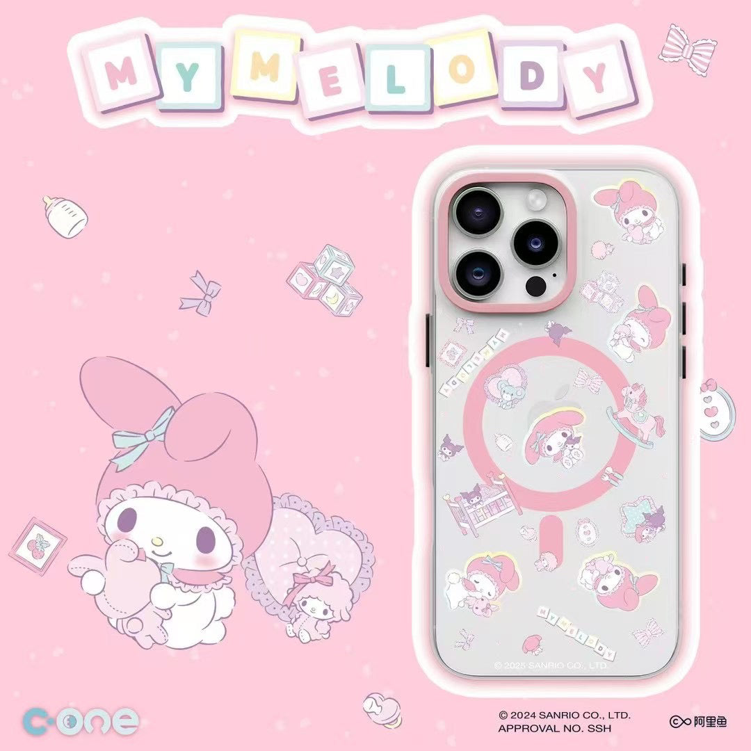 Sanrio Characters Tasty MagSafe Laser Glitter All-inclusive Shockproof IMD Protective Case Cover