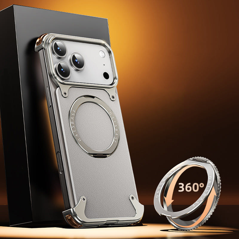 Oatsbasf MagSafe 360° Rotatable Magnetic Ring Stand Air Cushion Metal Case Cover