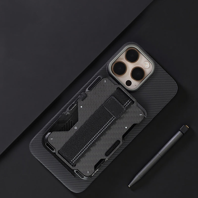Armor King Magnetic Multi-Tool Metal Wallet Carbon Fiber Cover Card Holder
