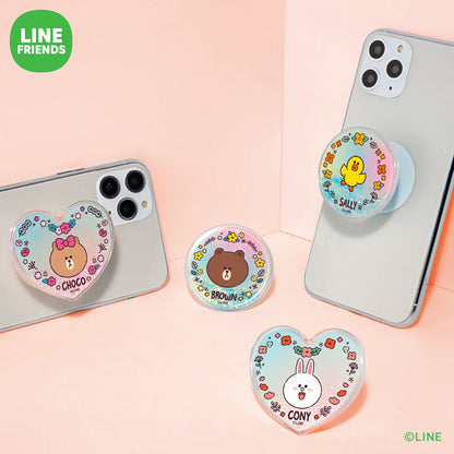 Line Friends Bling Flower Magnetic Airbag Phone Bracket Grip Holder