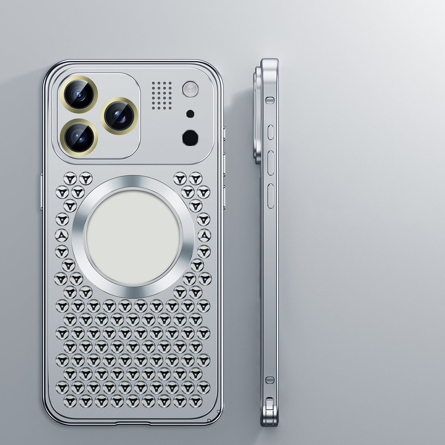 Armor King MagSafe Aluminum Alloy Heat Dissipation Lens Protector Aromatherapy Metal Case Cover