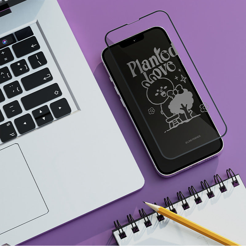 Line Friends Screen Off Print Full Screen Tempered Glass Protector Film