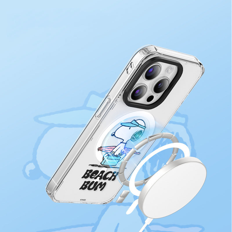 Peanuts Snoopy MagSafe Shockproof Transparent Protective Case Cover