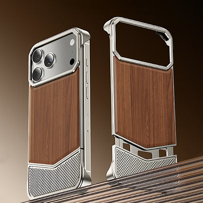 Oatsbasf MagSafe Metal+Wood Extraordinary Sliding Case Cover