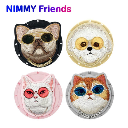 Nimmy Cool Glasses Cute Pets 3D Embroidery Magnetic Bracket Phone Holder