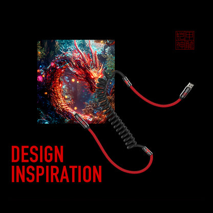 Mfish Armored Dragon VIII 240W USB-A+Type-C to Lightning+Type-C 4-in-1 Elastic Data Cable Charging Line