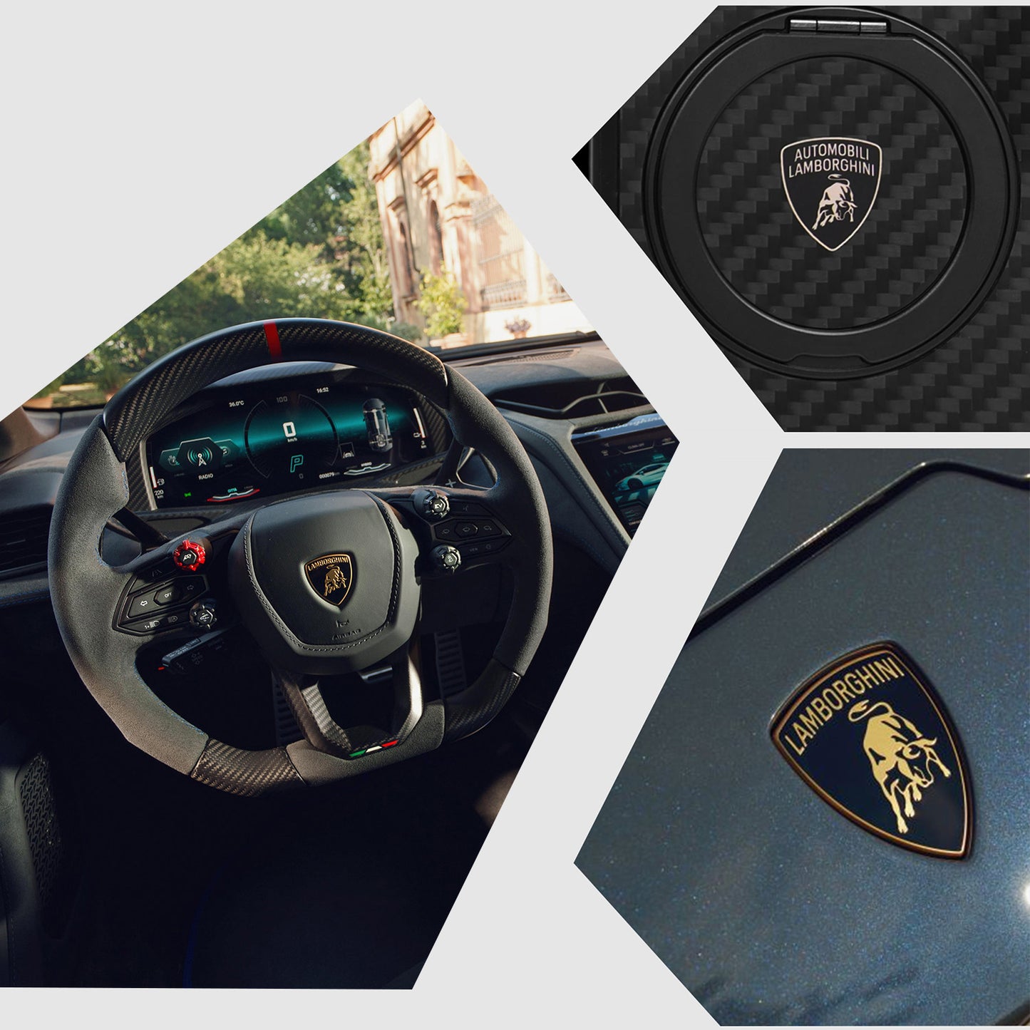 Lamborghini MagSafe 360° Stand  Carbon Fiber Phone Case - TE D1