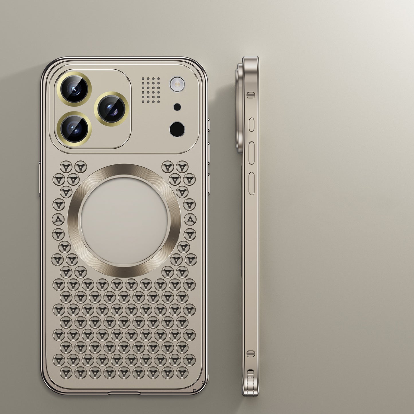 Armor King MagSafe Aluminum Alloy Heat Dissipation Lens Protector Aromatherapy Metal Case Cover