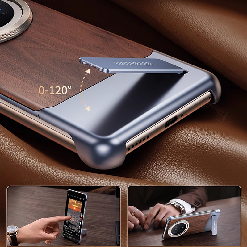 Oatsbasf MagSafe Metal+Wood Extraordinary Sliding Case Cover