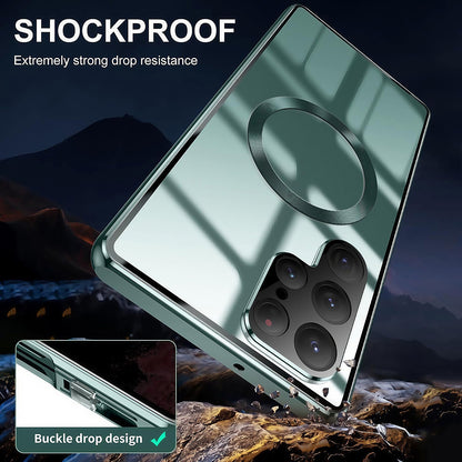 Armor King MagSafe Lens Protector Magnetic Metal Bumper Front+Back Tempered Glass Case Cover