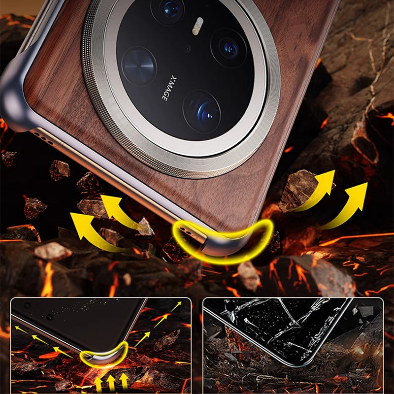 Oatsbasf MagSafe Metal+Wood Extraordinary Sliding Case Cover