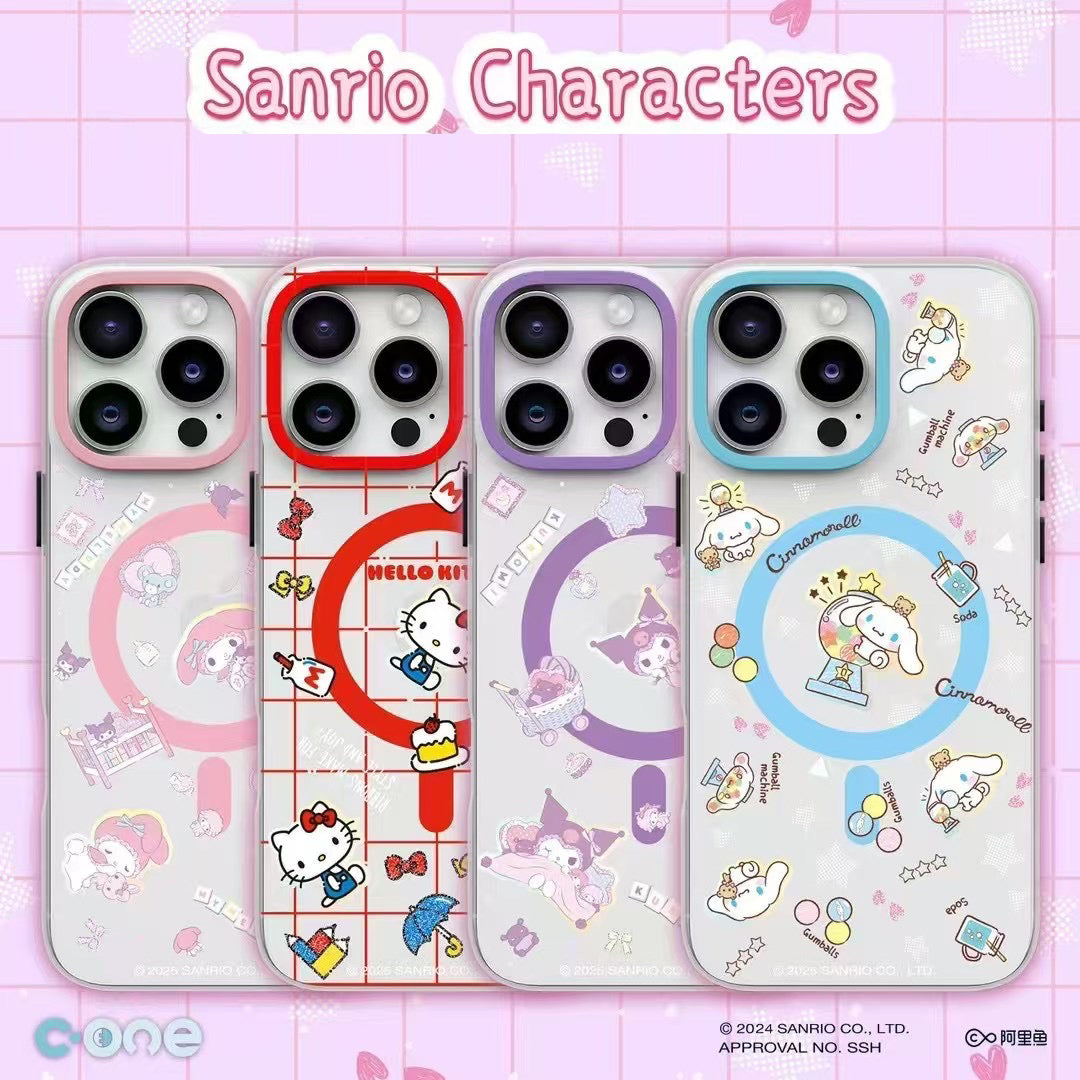 Sanrio Characters Tasty MagSafe Laser Glitter All-inclusive Shockproof IMD Protective Case Cover