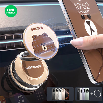 Line Friends Vacuum Suction Magnetic Folding Mount Phone Holder Navigation Bracket