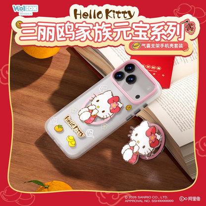 Sanrio Characters YuanBao MagSafe All-inclusive Shockproof IMD Case Cover with Grip Phone Stand