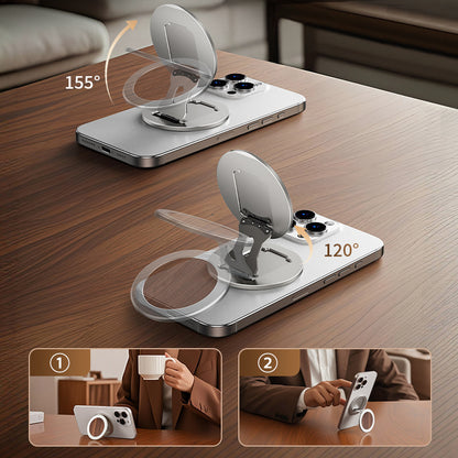 Oatsbasf Wood+Metal Double-sided Magnetic Phone Grip MagSafe Ring Stand