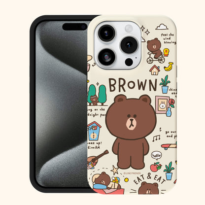 Line Friends Graffiti Dual Layer TPU+PC Shockproof Guard Up Combo Case Cover