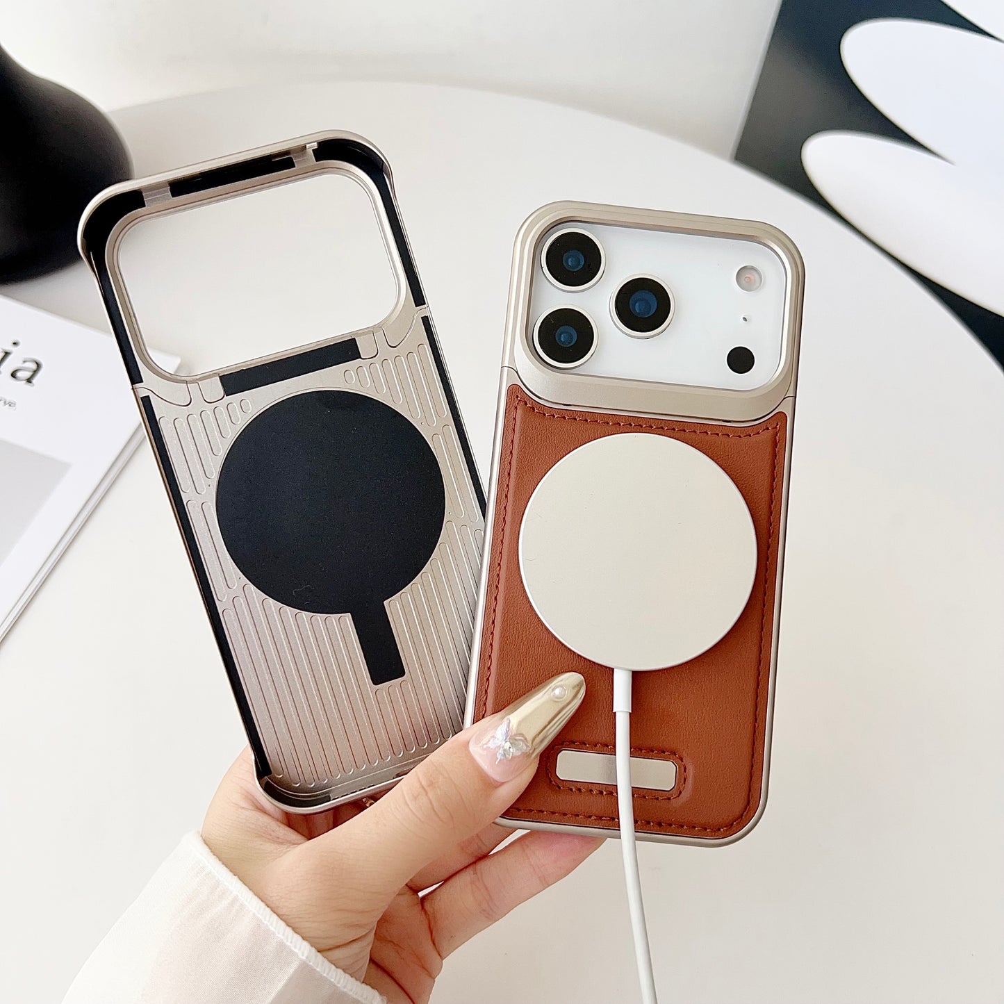 Armor King MagSafe Aluminum+Leather Heat Dissipation Protective Case Cover