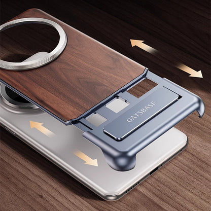 Oatsbasf MagSafe Metal+Wood Extraordinary Sliding Case Cover