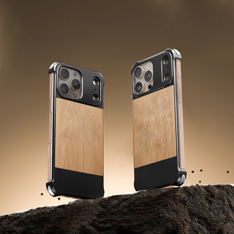 Armor King Bezel-less Leatherette Back Air Cushion MagSafe Metal Case Cover