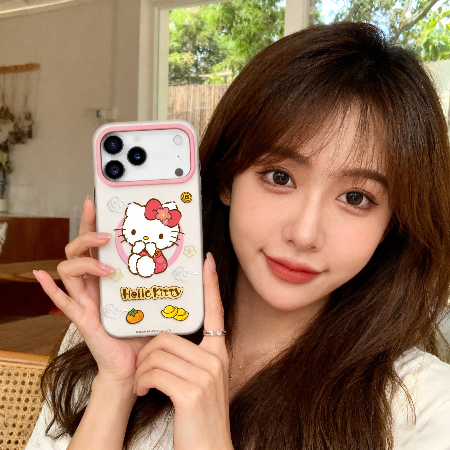 Sanrio Characters YuanBao MagSafe All-inclusive Shockproof IMD Case Cover with Grip Phone Stand