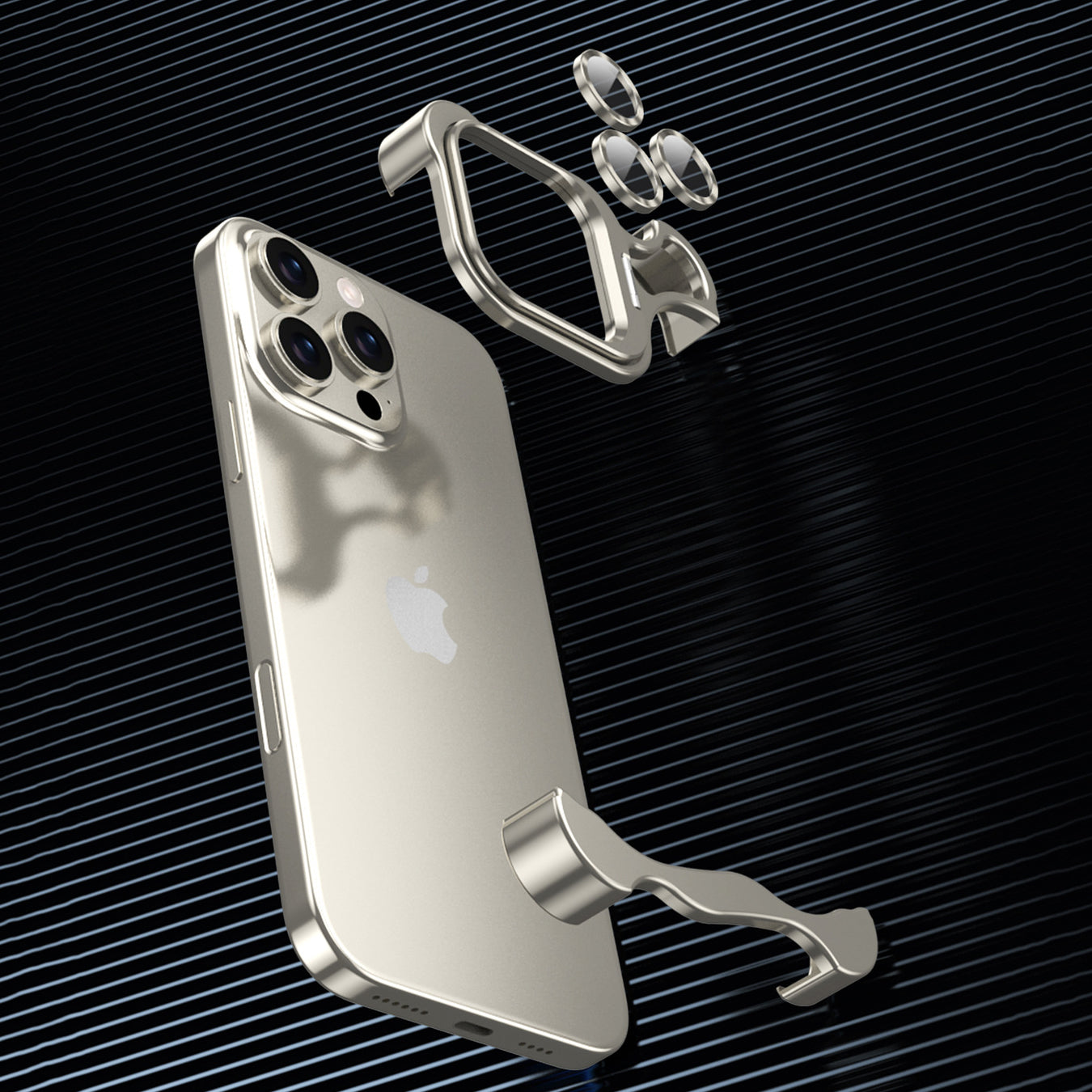 Armor King Wing Skeleton Lens Stand Frameless Anti-fall Metal Case Cover