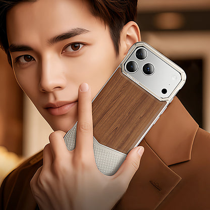 Oatsbasf MagSafe Metal+Wood Extraordinary Sliding Case Cover