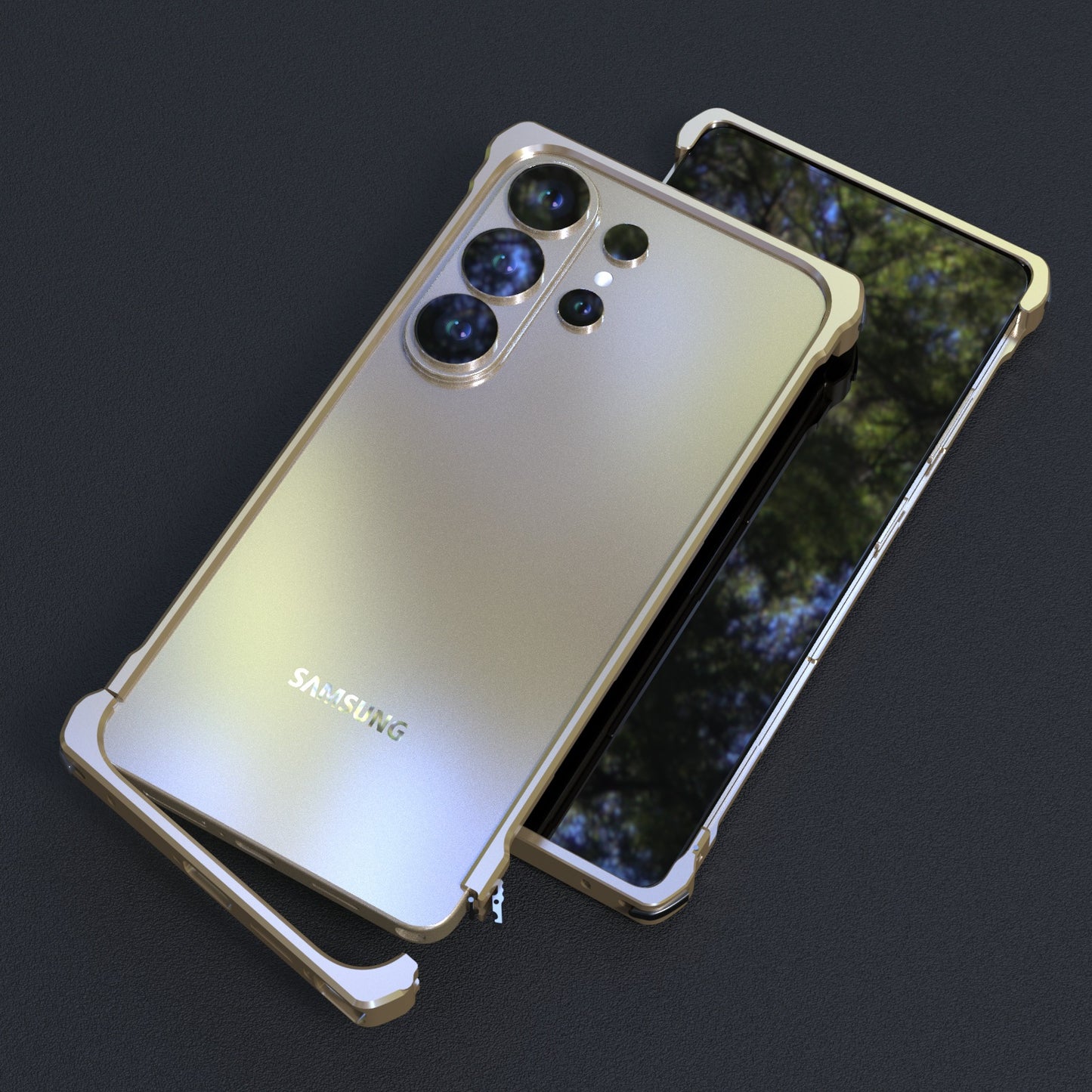 Luphie Slim Light Shockproof Snap-on Aluminum Metal Bumper Case Cover