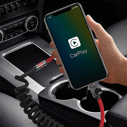 Mfish Armored Dragon VIII 240W USB-A+Type-C to Lightning+Type-C 4-in-1 Elastic Data Cable Charging Line