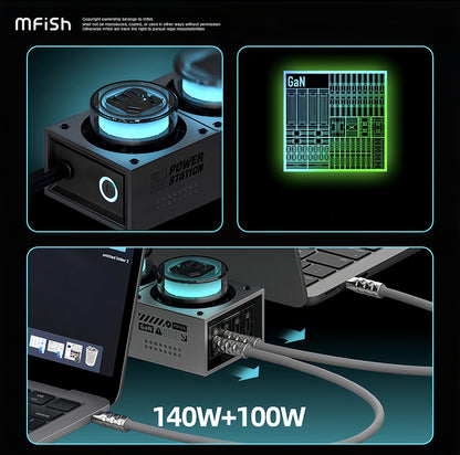 Mfish E-Tank Power Station 240W GaN PD Desktop Charger