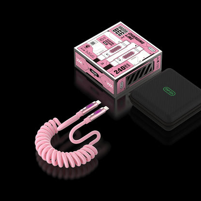 MfiSh Aroma Bee 240W Type-C to Type-C Aromatherapy Elastic Data Cable Charging Line